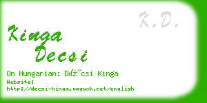 kinga decsi business card